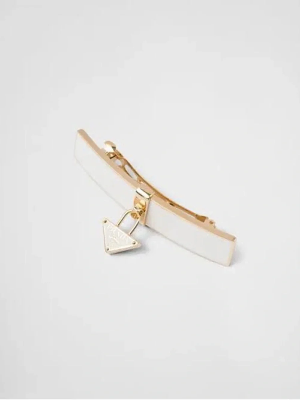 prada metal triangle hair clip